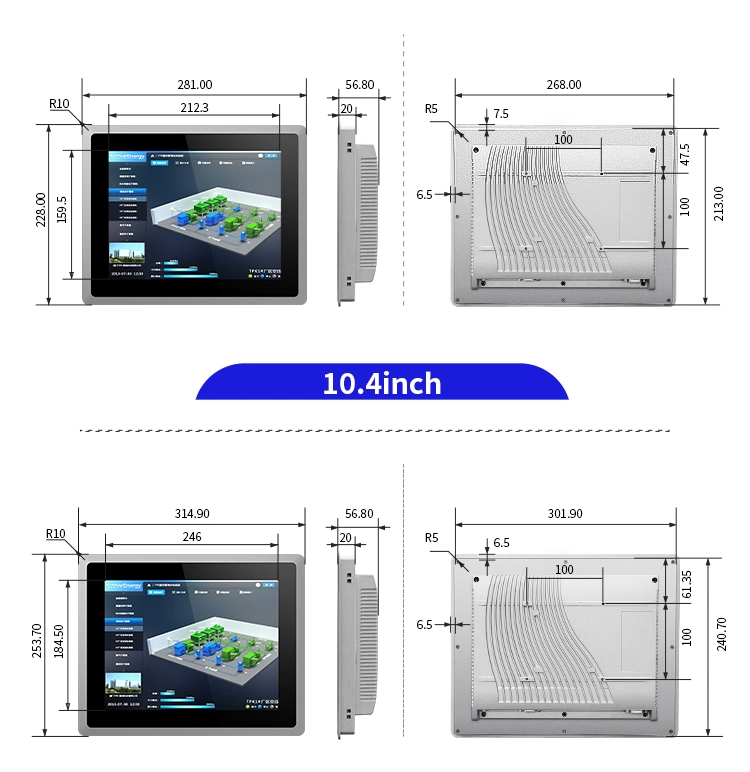 Fanless Industrial PC Windows Touch Screen Monitor Android Capacitive Industrial Computer with RFID All in One PC Industrial Panel PC IP65